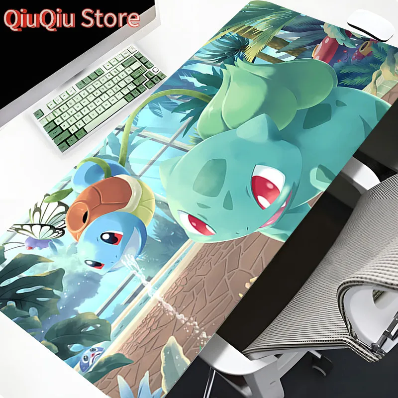 

XXL Anime Green Table Mat Large Mousepad Kawaii S-Squirtles Cartoon Cute Mouse Pad Laptop Gaming Desk Mat Gamer Accessories Pads