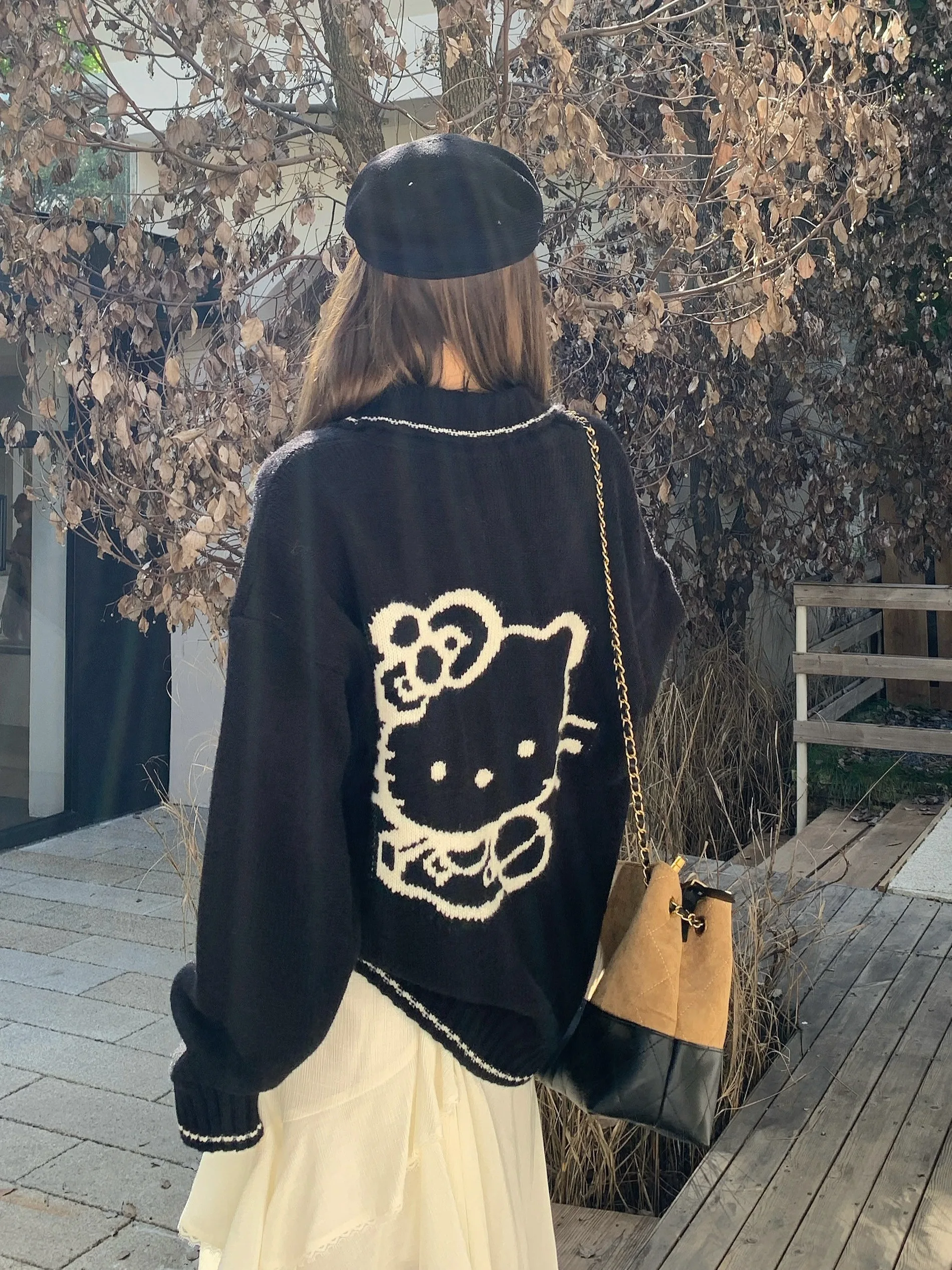 

Laziness Style Embroidery Sweater Coat And Half Skirt Set plus Size Women's Fashion Autumn Collection Asymmetrical Hemline