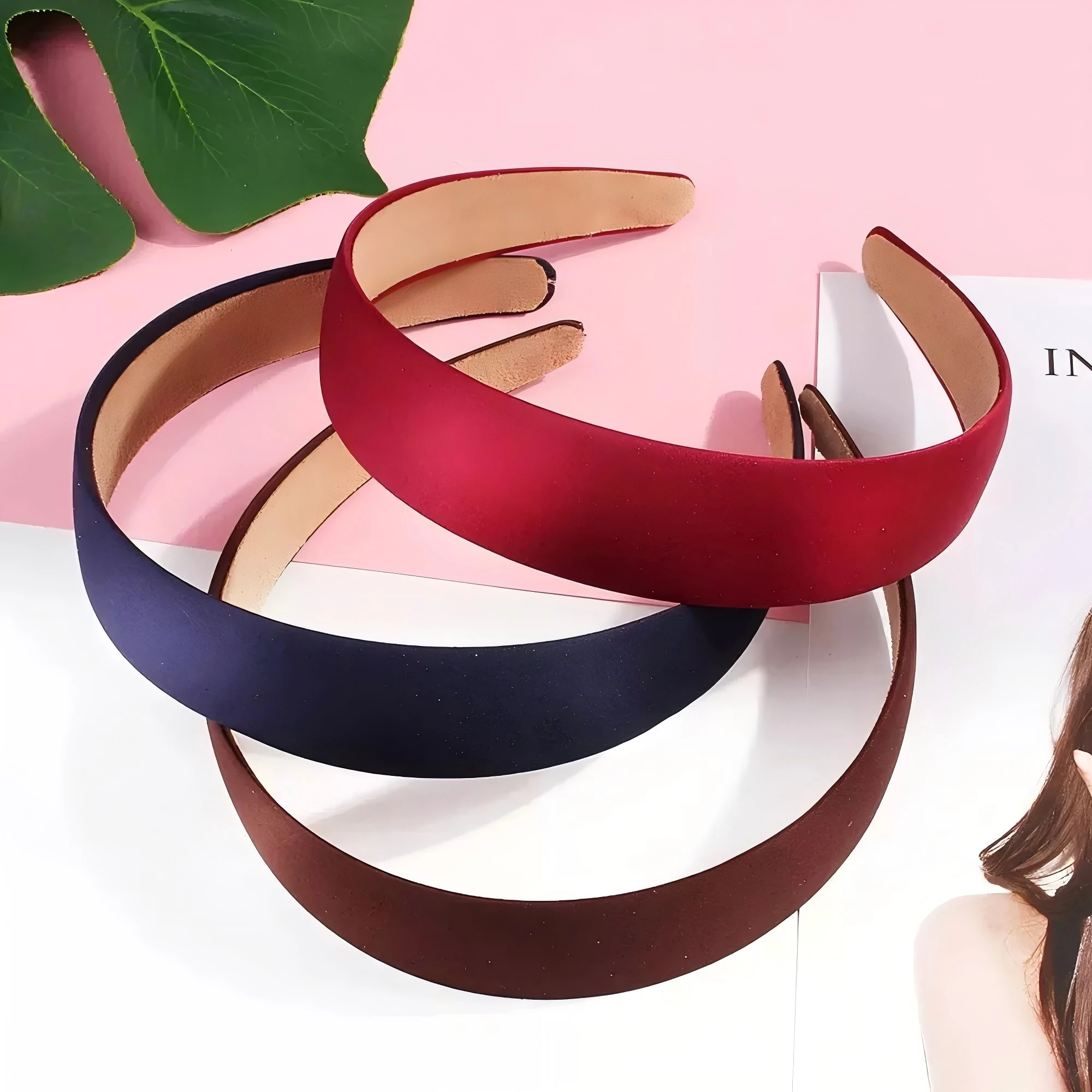 1/3/6er-Pack Satin-Stirnband 1,2 Zoll Breit für Frauen und Mädchen Rutschfestes Modisches Haarband DIY Urlaubs-Accessoires Diademas Coreanas Para Mujer – Detail 3