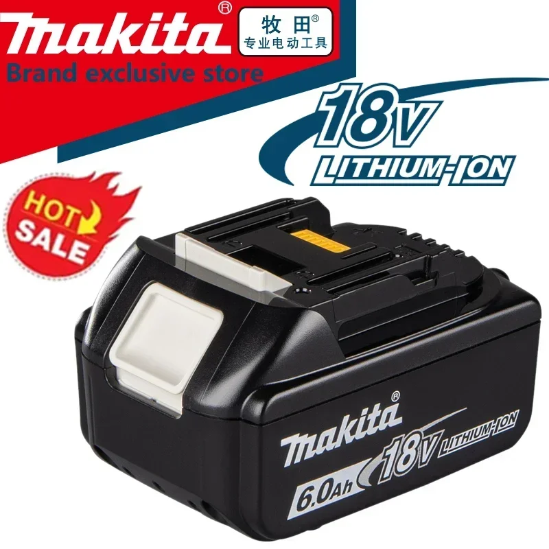 Makita 18V 6000mAh Rechargeable Power Tools Battery With LED BL1830 BL1850 BL1860 Battery Charger Set With Working Light