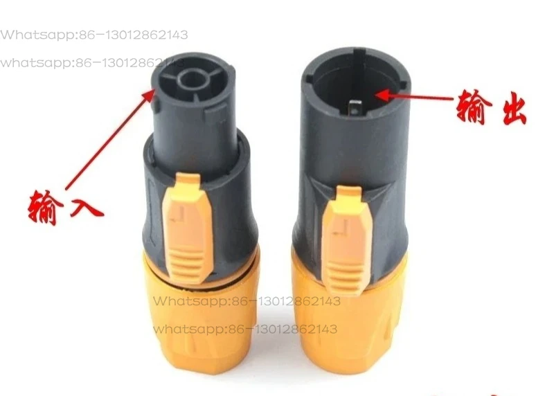 Twisted lock yellow 16A aviation network waterproof power plug LED large screen beam light  male and female SAC3FX