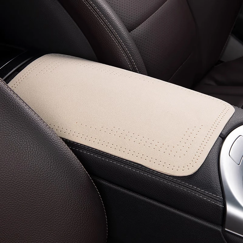 

Leather Car Armrest Mat Auto Armrests Storage Box Cover Pad Center Console Arm Rest Protection Cushion Car Internal Accessories