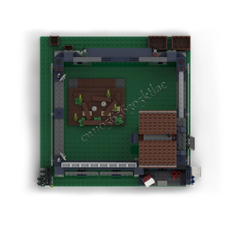 441 PCS Construction Dinosaur Paddock Dilophosaurus Breeding Pen MOC Customize Modular Building Block DIY Birthday Toy Gift