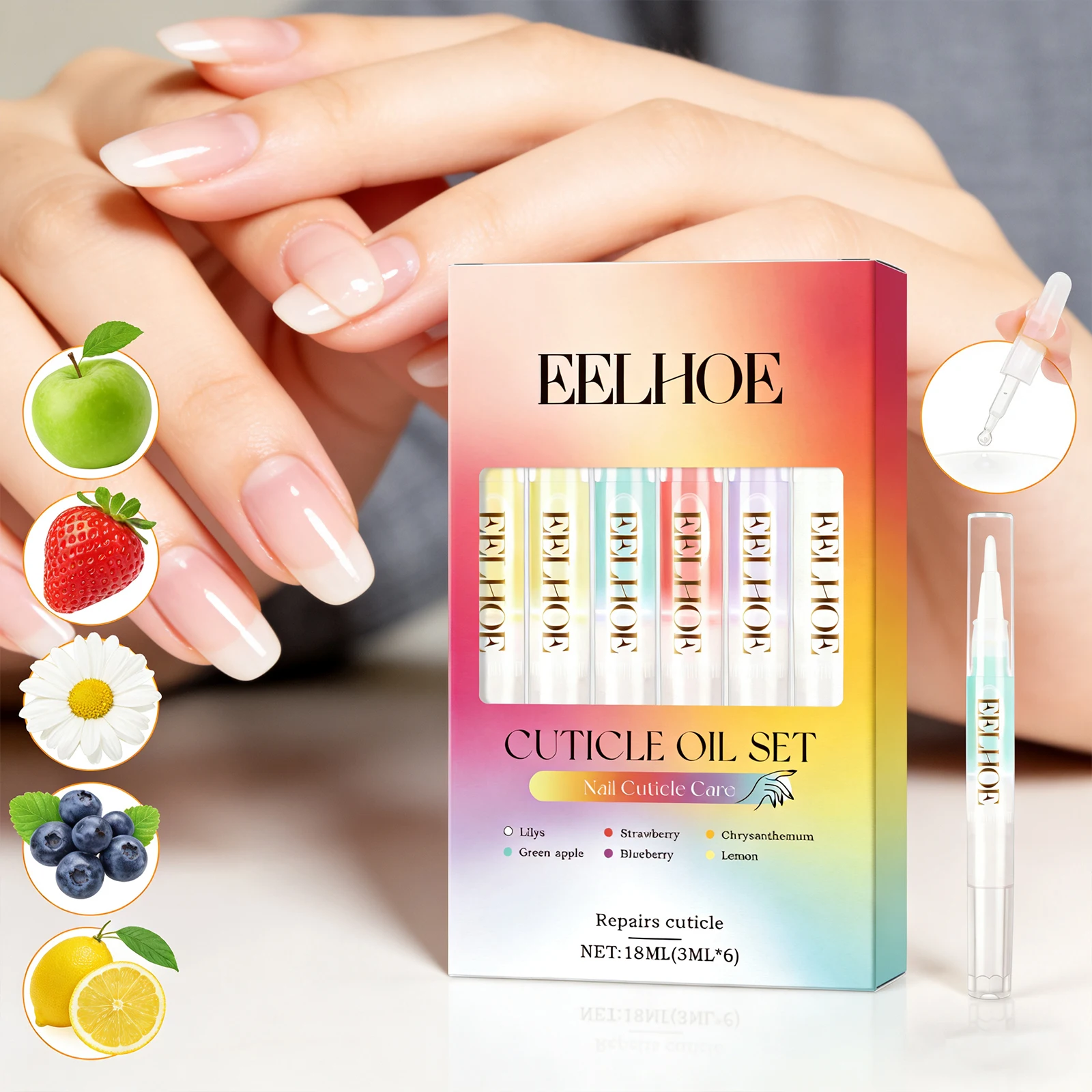 ネイルケア液体セット 効果的に爪を修復し、爪の破損を防ぎます 穏やかな毎日の栄養ケア 保湿ネイルケアソリューション