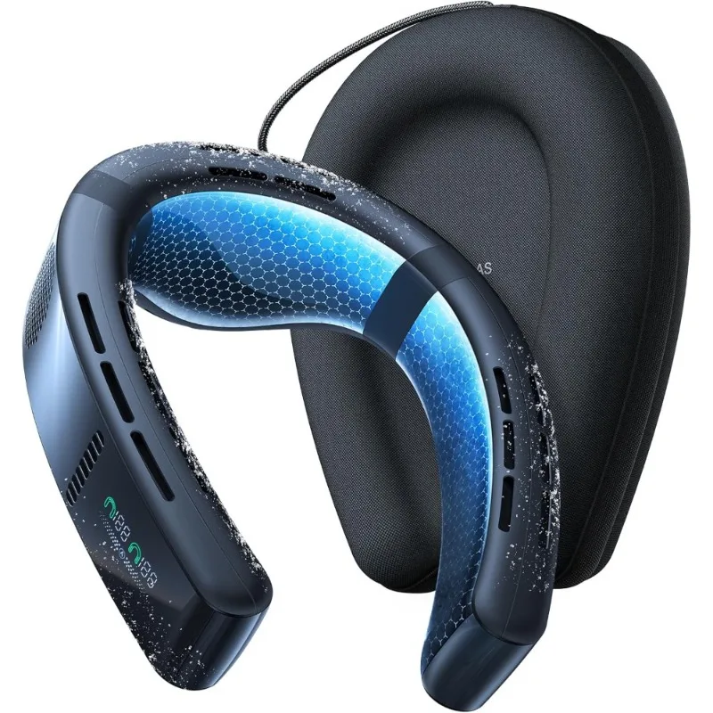 مطعم.2025 مكيف هواء Top Al Neck Fan Coolify Cyber، مراوح الرقبة المحمولة التي تهب الهواء البارد، رقم 1 أروع، 720 ° غامرة