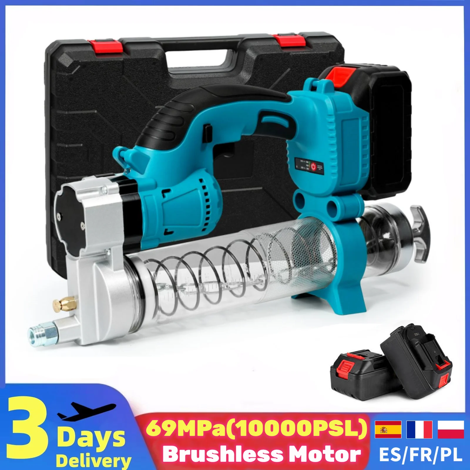 10000PSI Hochdruck-Akku-Fettpresse, 18 V, elektrisches professionelles Schmierwerkzeug für die industrielle Wartung von Autos und LKWs