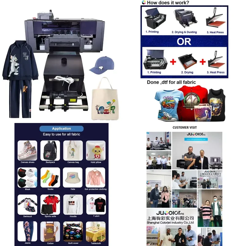 Impresora DTF Jucolor de 30 cm, Impresora Digital Textil para Camisetas, Impresora DTF con Agitador A3 A2 A1