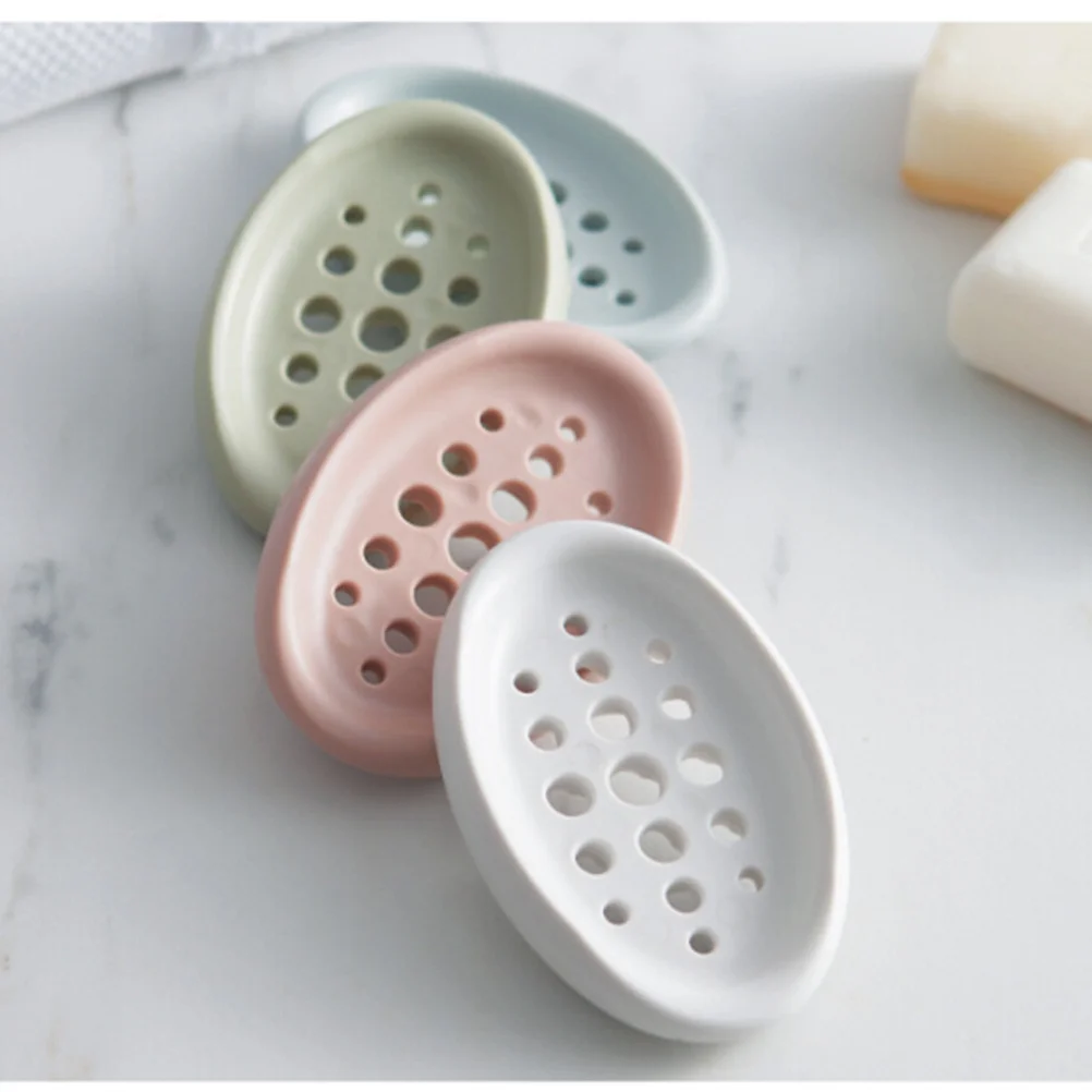 

Silicone Soap Dish Tray for Bathroom Kitchen Green Nice Decoration and Efficient Draining Soap Dish