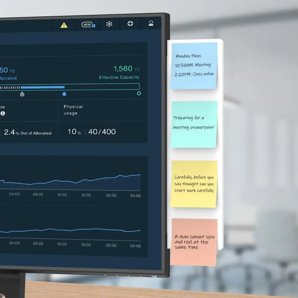 Porte-notes autocollant magnétique pour moniteur, tableau blanc mémo avec bandes métalliques auto-adhésives 2 pour ordinateur