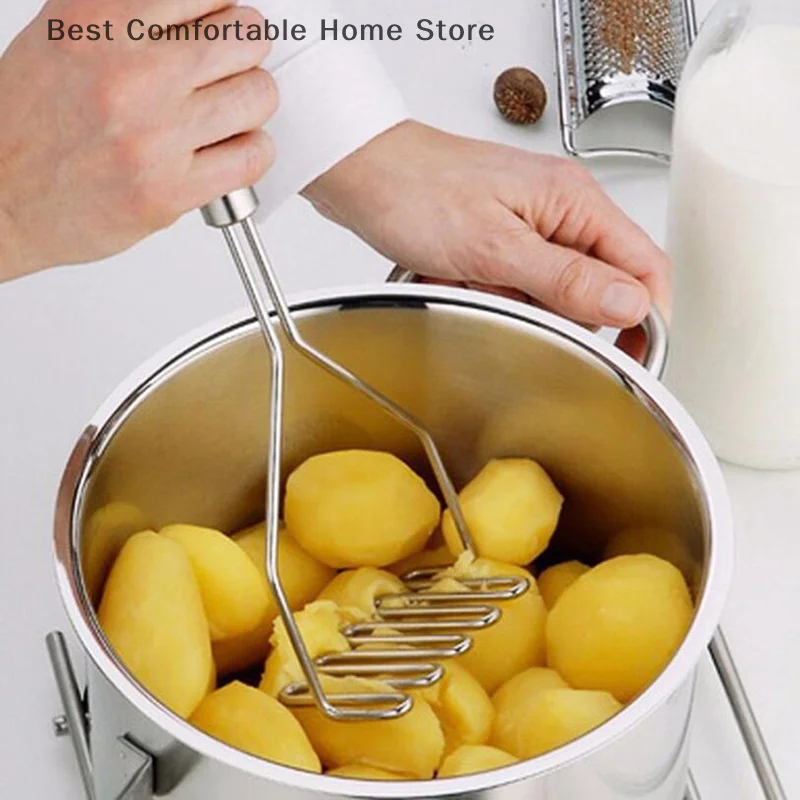 Stainless Steel Potato Rice Masher Press Mashed Potato Wavy Kitchen Cooking Tool