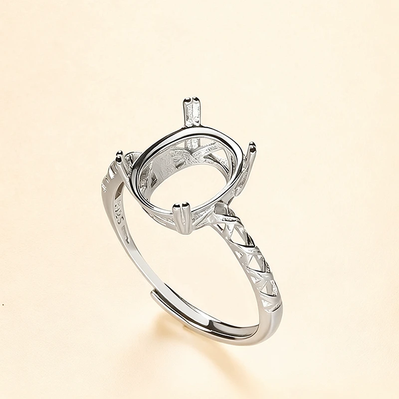 

Женское обручальное кольцо из стерлингового серебра 925 пробы, 8x10 мм, 8,6x10 мм, 8,5x10 мм, кабошон овальной огранки, полукрепление кольца