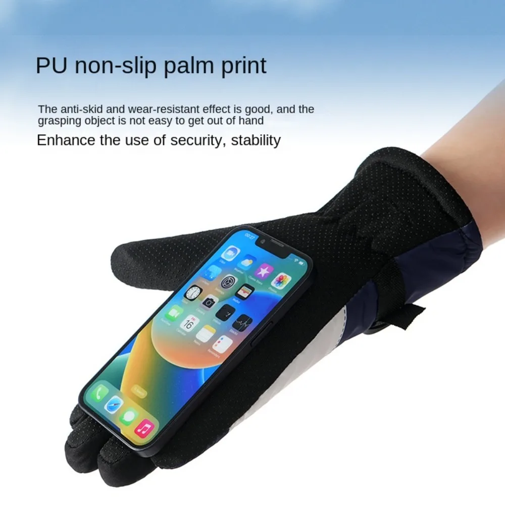 New Polyester Plush Ski Gloves Touch Screen Waterproof Touchscreen Snow Gloves Non-slip Riding Gloves Skiing