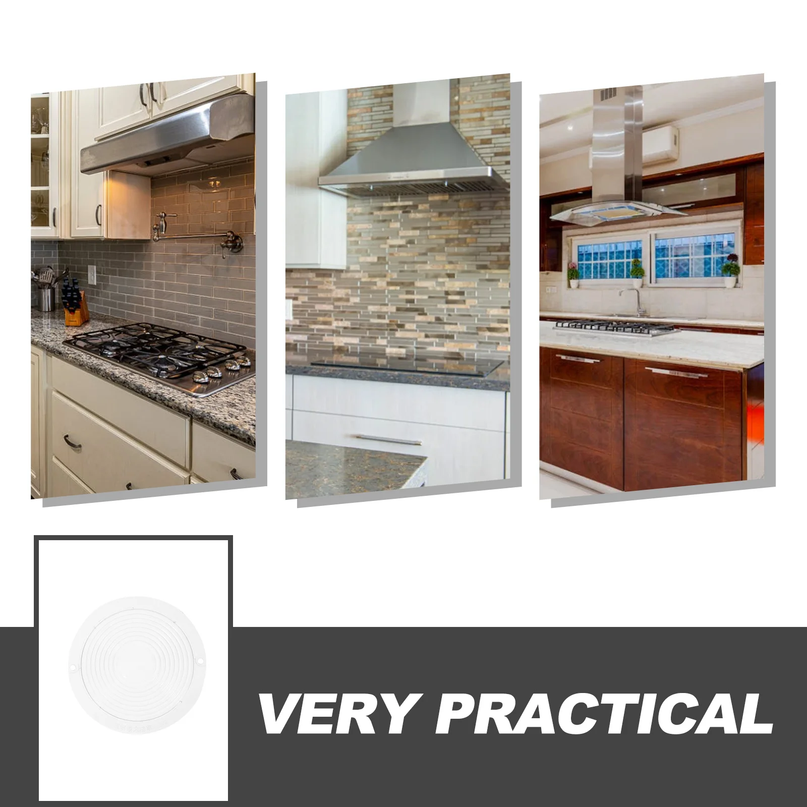 غطاء خفيف شفاف المدى لمصابيح شفاط المطبخ، هيكل يدوم طويلاً، شفاط المطبخ سهل التركيب #3