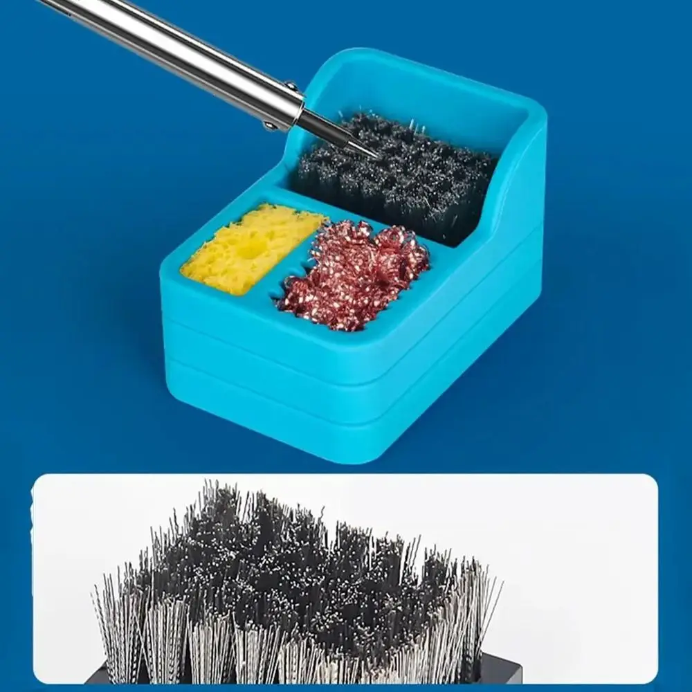 3 IN 1 Soldering Iron Tip Cleaner 360° Cleaning High Performances Solder Tip Cleaner Desoldering Mesh Box Silicone