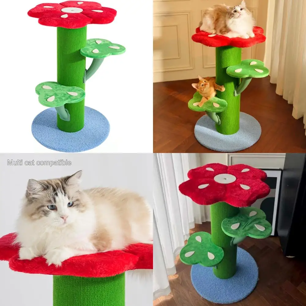 

Cute Modern 30 Inch Cat Tree Climbing Tower with Activity Center, Multi-Level Play House and Scratching Posts for Cats