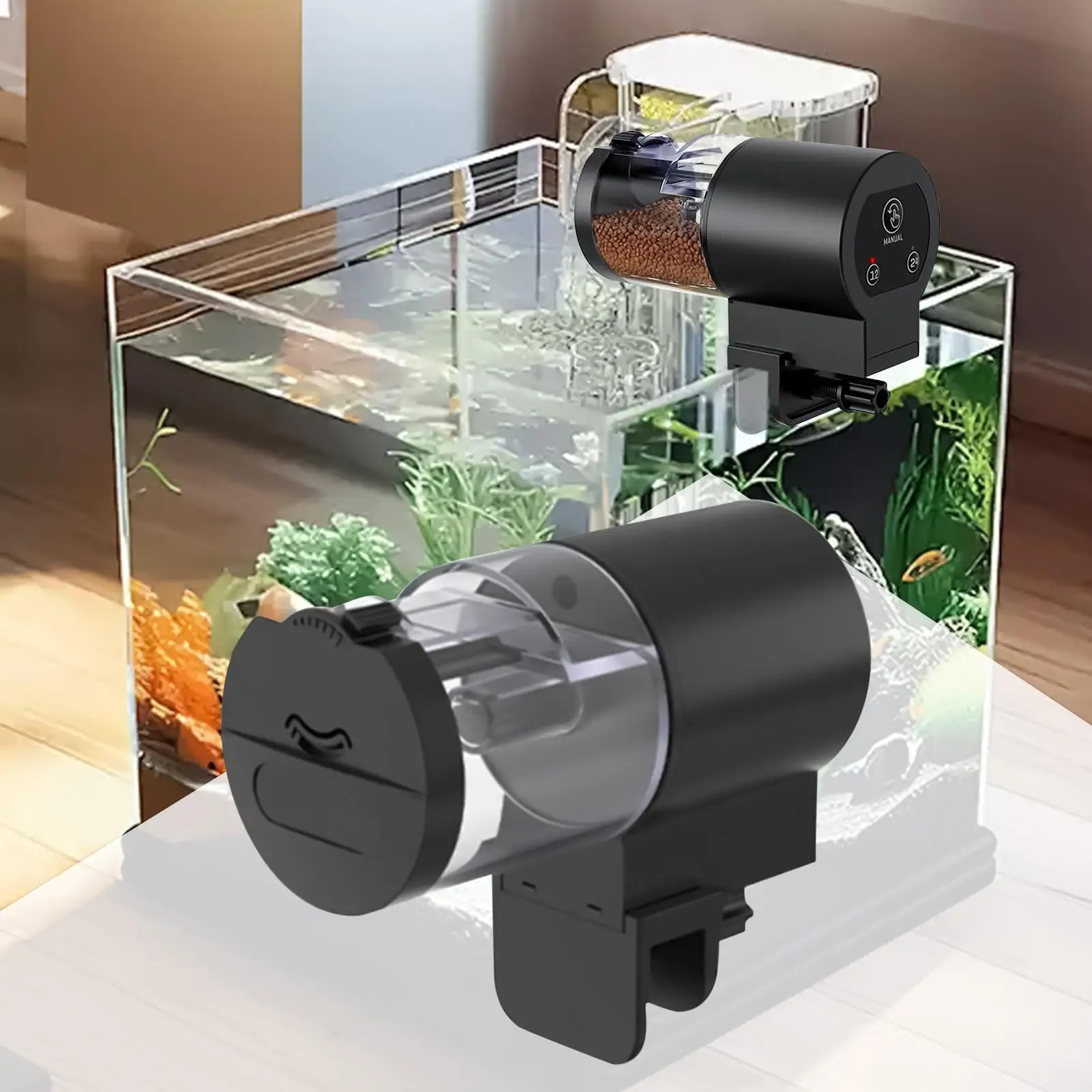 Automatic Fish Feeder Small Tank 100ml Auto Feeder For Fish Tank Timed Programmable Machine With Pellets Portion Control For