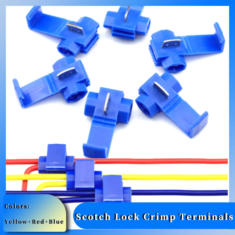

(Color Coded, 10A-24A Rated) No Strip Wire Terminals for 0.5-6mm² Cables 10/30/50P Insulation Piercing Quick Crimp Connectors