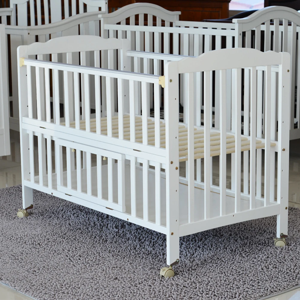 

4 Pcs Crib Casters Wheels Dining Room Chair Bedstead Rolling Replacement Pu Rubber Coating Frame Accessories Feet