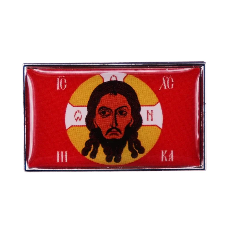 2021 Russia Jesus Christ Religion Faith Face Flag Brooch Russian Imperial Flags Gonfalon Enamel Pin Badge