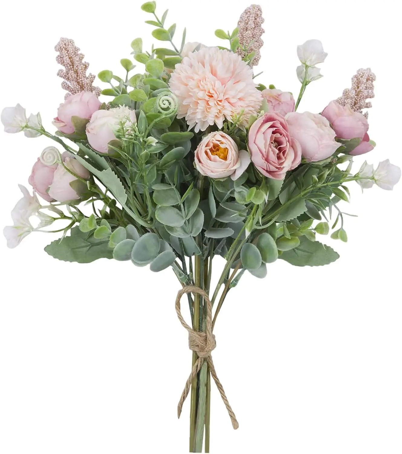 

3Pcs Rose Bouquet Pink Artificial Flowers Euc Plants Fake Silk Flower Arrangements Wedding Bouquets Decorations Plasti