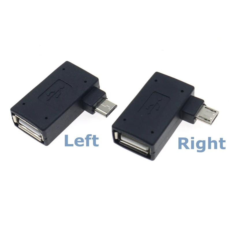 For Firestick, Streaming TV Stick, 90 Degree Micro USB OTG Adapter, (Left + Right) 2-in-1 Powered Micro USB OTG Adapter