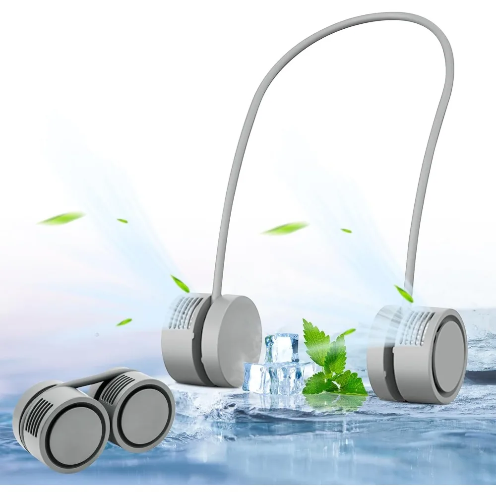 

Hands Free Neck Cooling Fan Rechargeable Foldable 3 Speed USB Personal Travel Outdoor