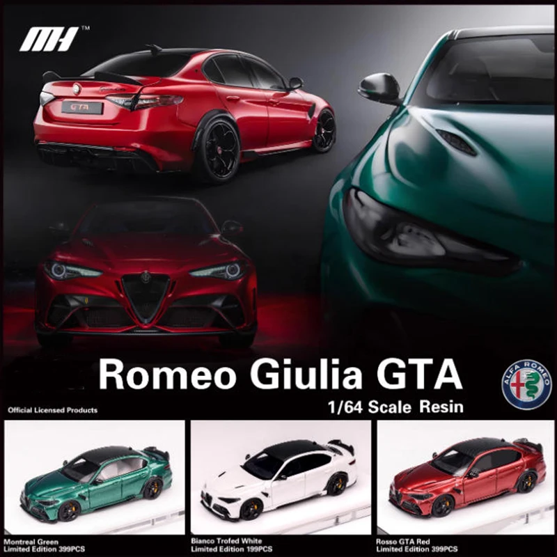 

MH 1:64 Romeo Giulia GTA Resin Car Model Static Collection Decorated Holiday Gifts Toys