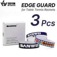 SANWEI 3 Pcs Table Tennis Racket Edge Tape Protective PVC Ping Pong Edge Guard Durable Anti-Collision