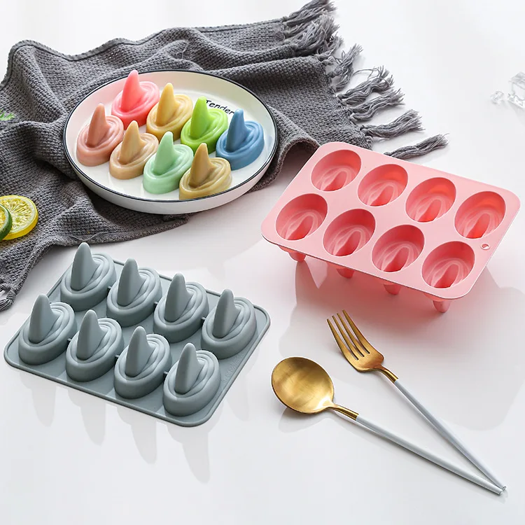 

8-hole Shark Fin Shape Cake Silicone Mold Three-dimensional Ice Grid Chocolate Mould Animal Epoxy Resin Molds Baking Accessories