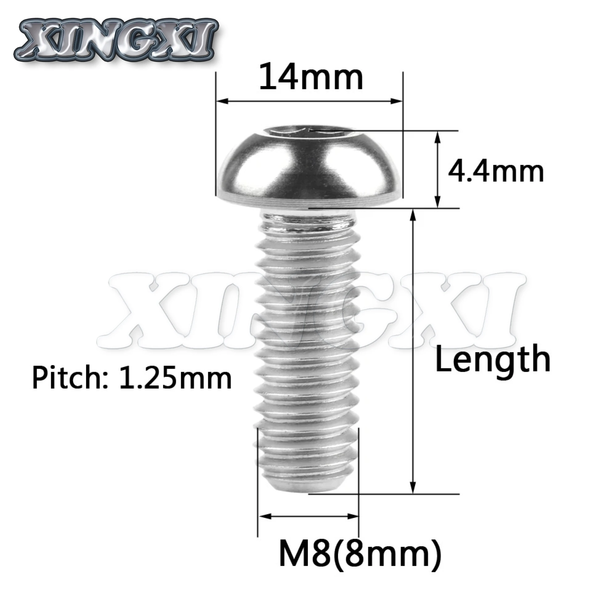 Xingxi 5PCS Titanium Bolt M8x15 20 25 30 35mm Allen Key Head Screws for Motor Bike Disc