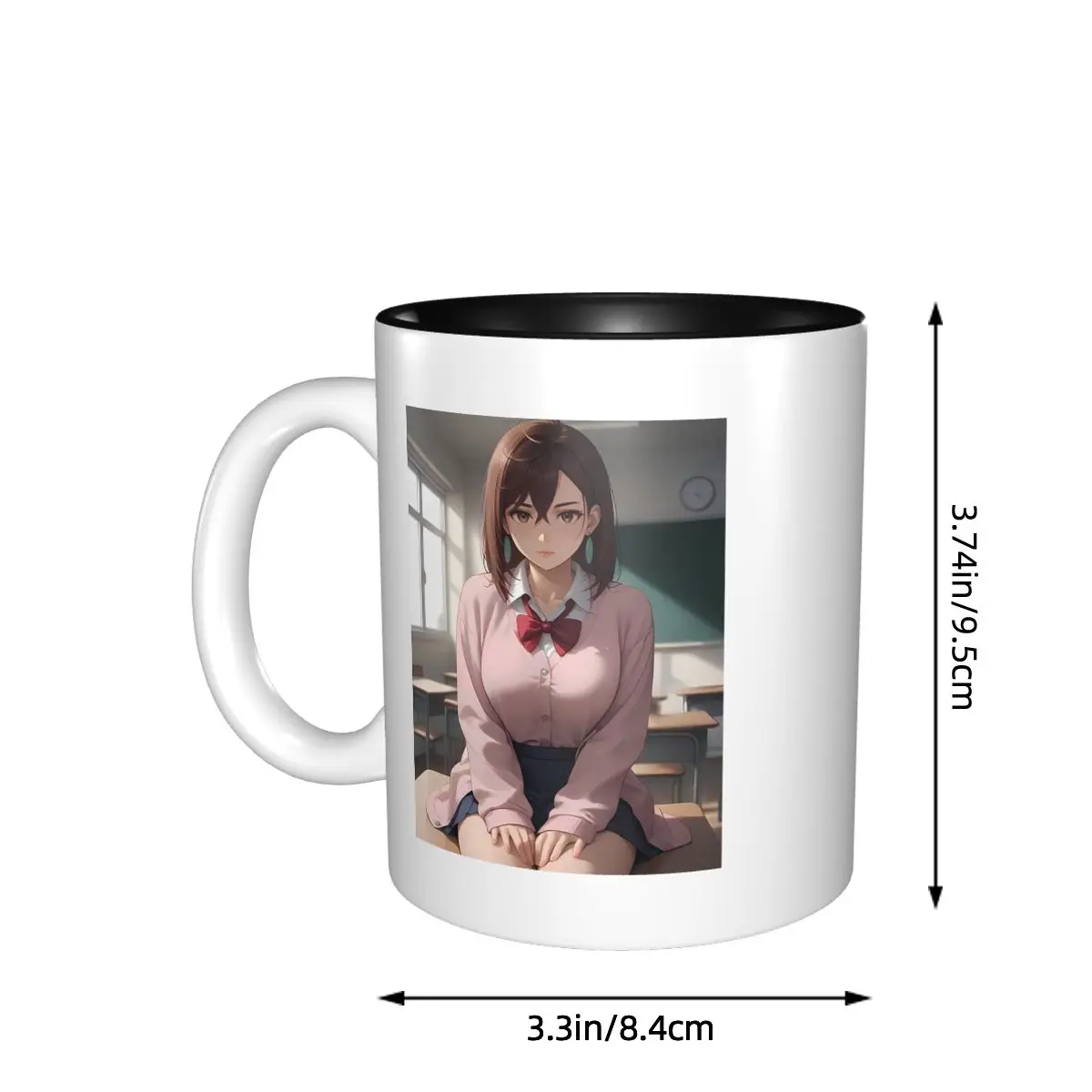 Momo Ayase Dandadan Anime Girl Classroom Beauty Mug Funny Ceramic Coffee Cups Tea Mugs Milk Cup Drinkware Gift for Woman Man