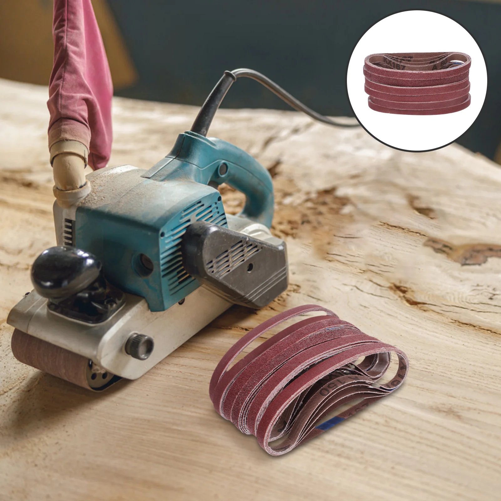 

30pcs Brown Fused Alumina Abrasive Belts Sturdy Sanding Belts For Automotive Furniture Wet Dry Grinding Tools