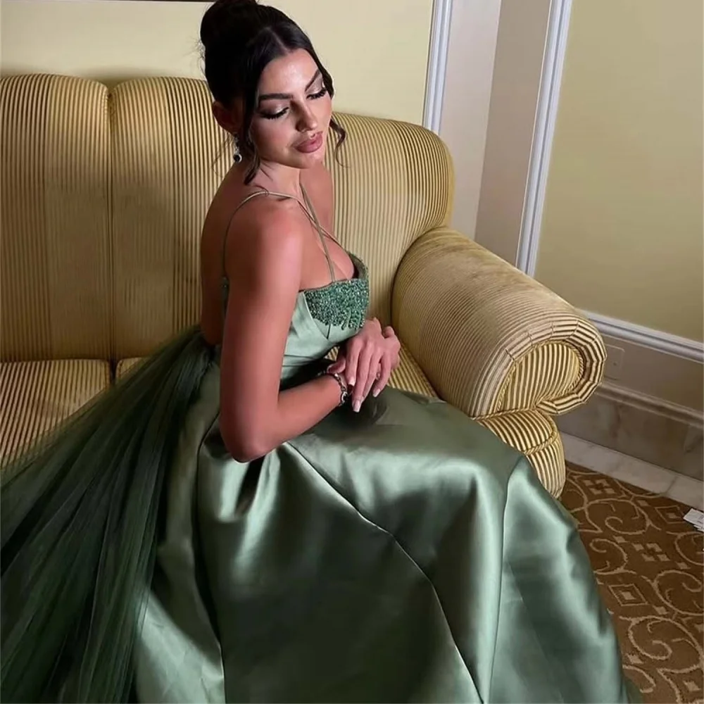

Customized Exquisite A-line Evening Dress Charming Square Neck Prom Dress Elegant Ruffles Party Gown فساتين سهرة فخمة 2025