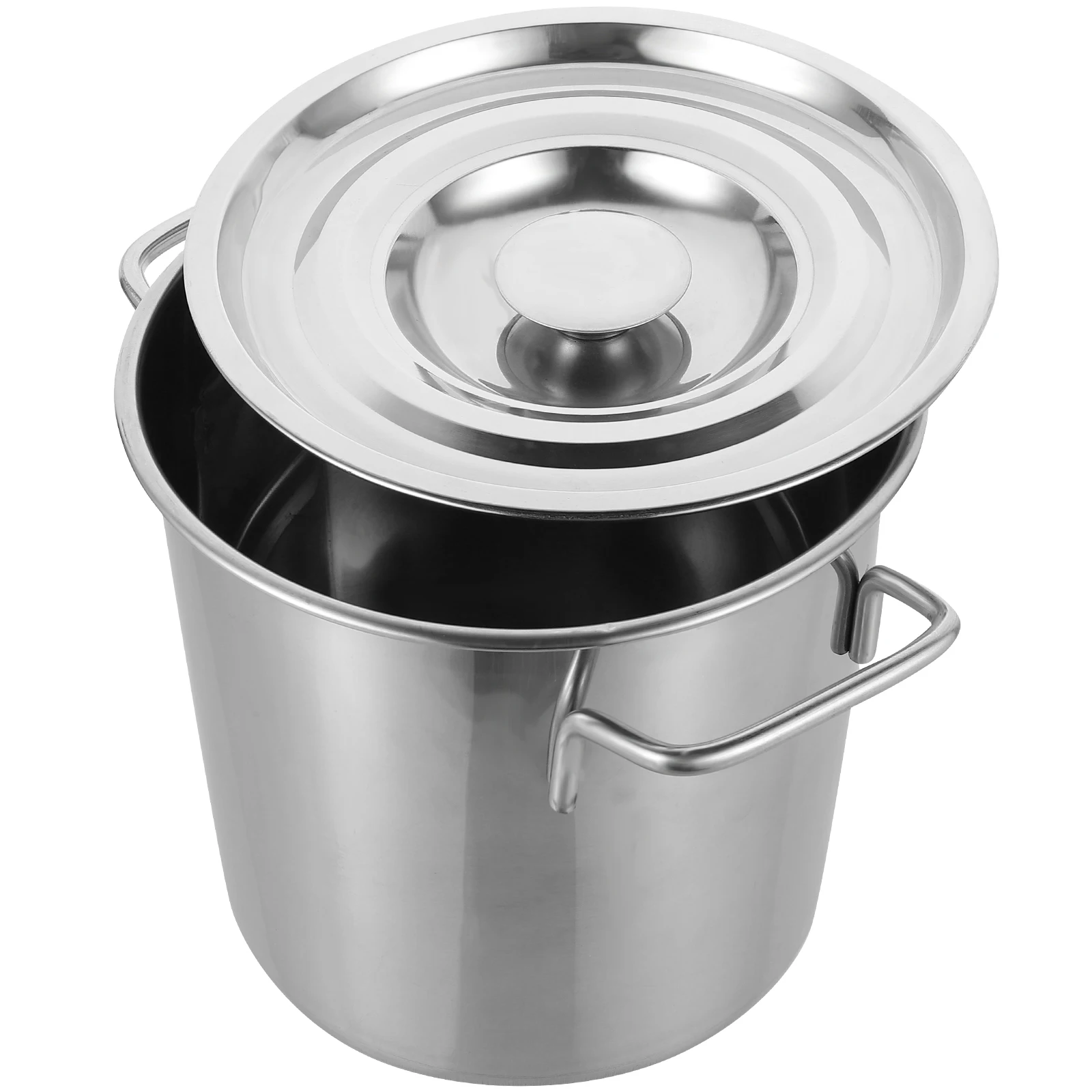 

Stainless Steel Soup Bucket Large Cooking Pot with Lid 304 Material Double Handles Easy Clean Kitchen Supplies Seafood Cookware