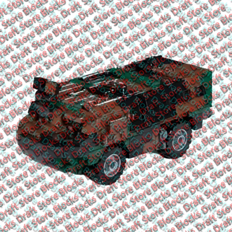 QWERT Wheeled Armored Personnel Carrier Model MOC Building Bricks War Equipment Modular Technology Gifts Holiday Assemble Toys