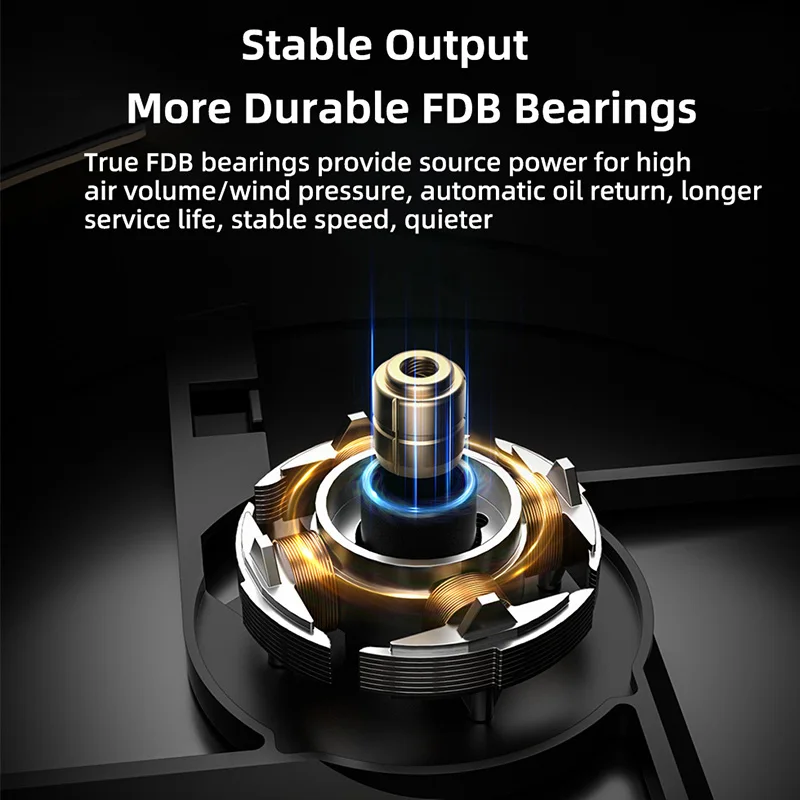 ID-COOLING AF-127 120mm PWM FDB 베어링 높은 공기 흐름 500-2000RPM 라디에이터 냉각을 위한 데이지 체인 지원 무음 케이스 팬