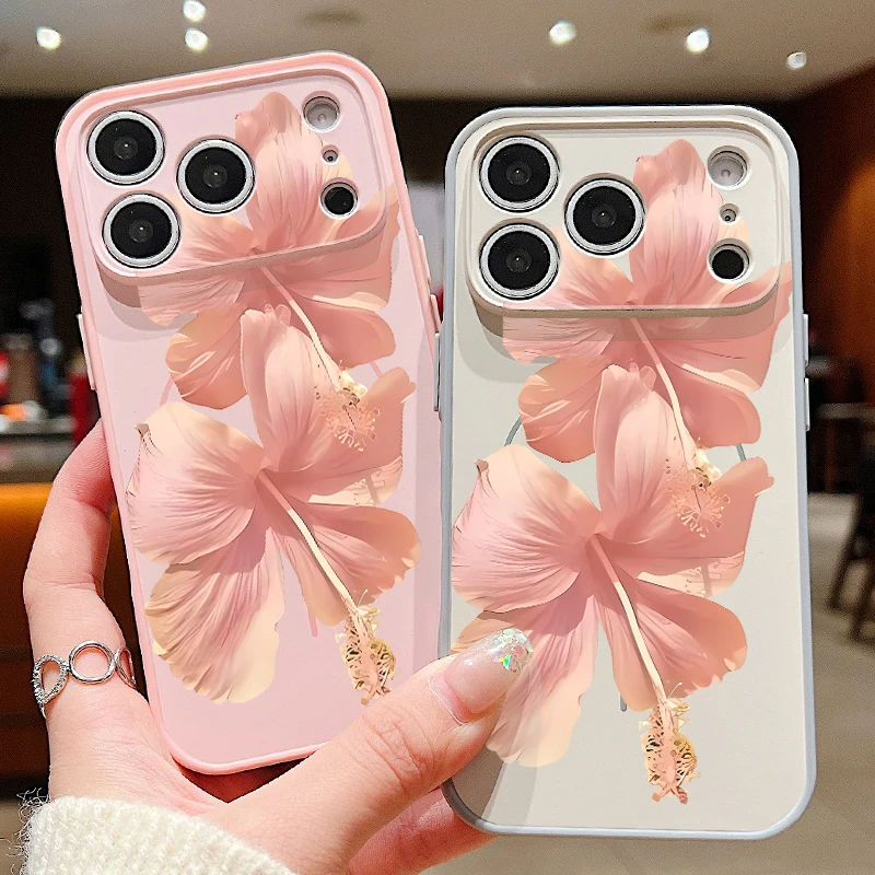 Skyseaco Cute Hibiscus Flower Case For IPhone 13 - Yellow, Soft TPU, Shockproof & Camera Protection-1073967