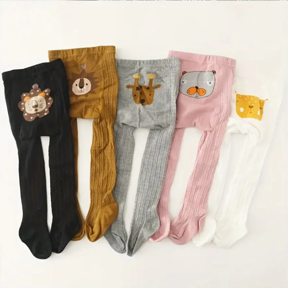 Cute Cartoon Animal Butt Design Knit Leggings for Youngsters, Soft & Comfortable, All-Season Wear Knit Fabric, Newborn Clothing