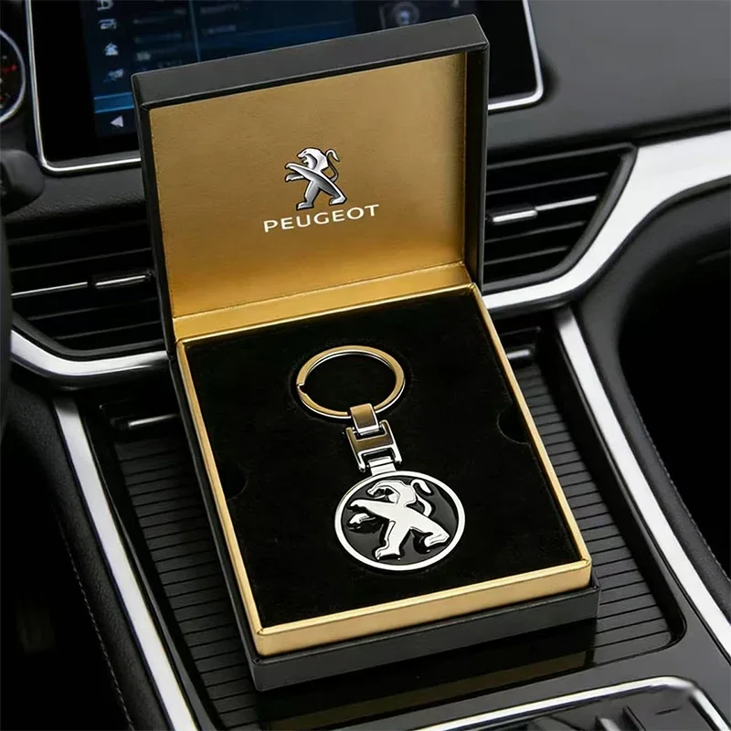 3D Metal Peugeot Badge Keychain Keyring Emblem Car Accessories For Peugeot 106 406 407 307 206 301 408 4008 208 3008 308 508 607