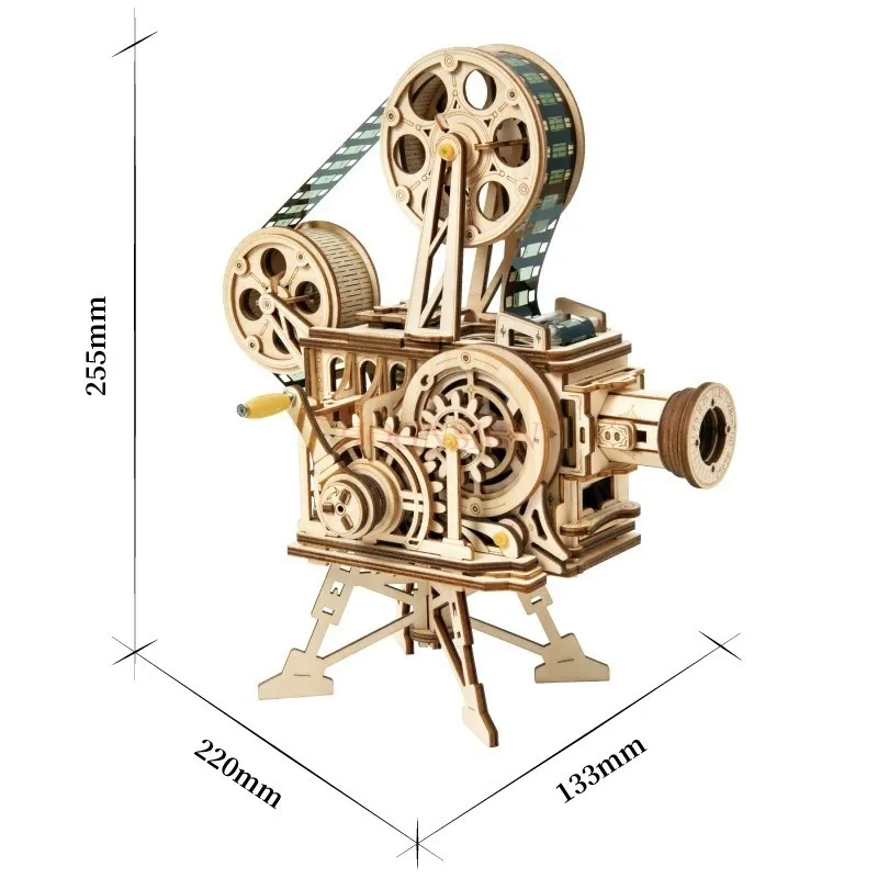 3D Wooden Puzzles for Adults Marble Run Model Film camera Model Building Kit