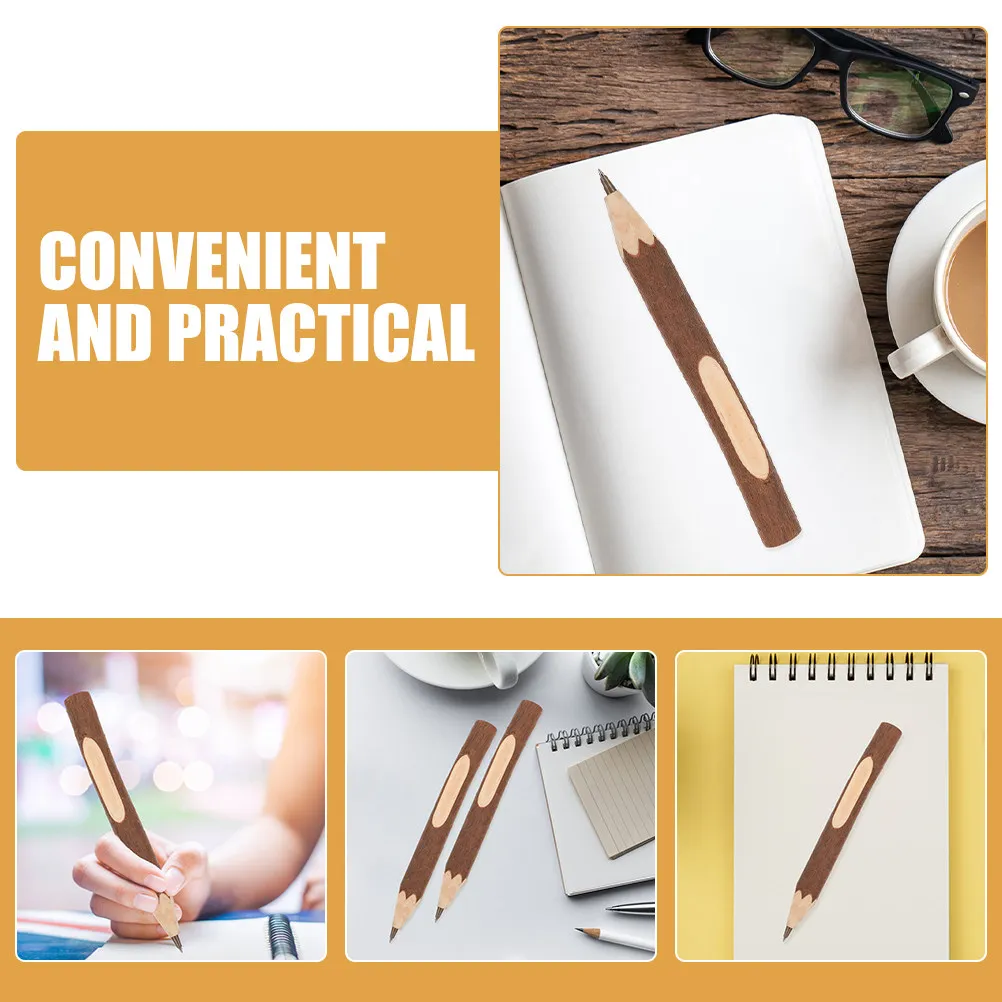 

10Pcs Wooden Ballpoint Pens with Tree Bark Texture Creative Design Comfortable Grip Smooth Writing Portable Stationery for Study