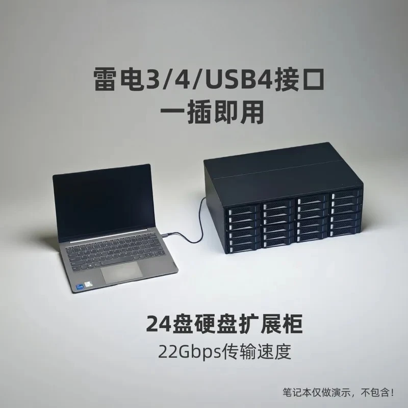 USB4 NVMe SSD Enclosure High Speed 22Gbps Metal Storage Expansion Box for Gamers Professionals Aluminum Alloy 4 Bay M.2 M424