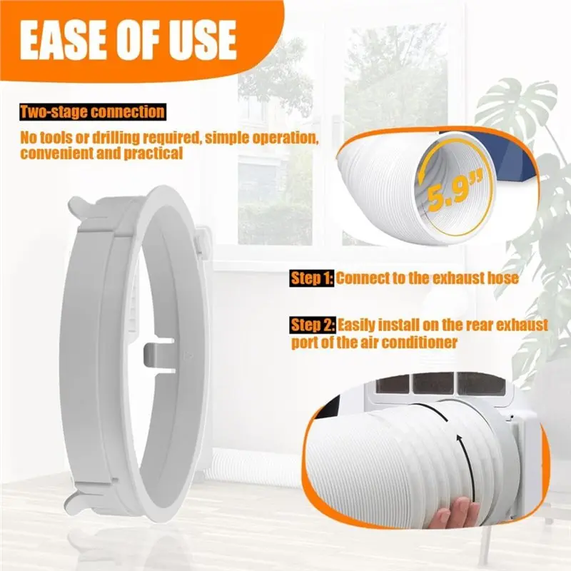 [B25B!】 KYR35 Portable Air Conditioner Exhaust Hose Coupler, AC Extension Hose Duct Interface Adapter For Home& Garden