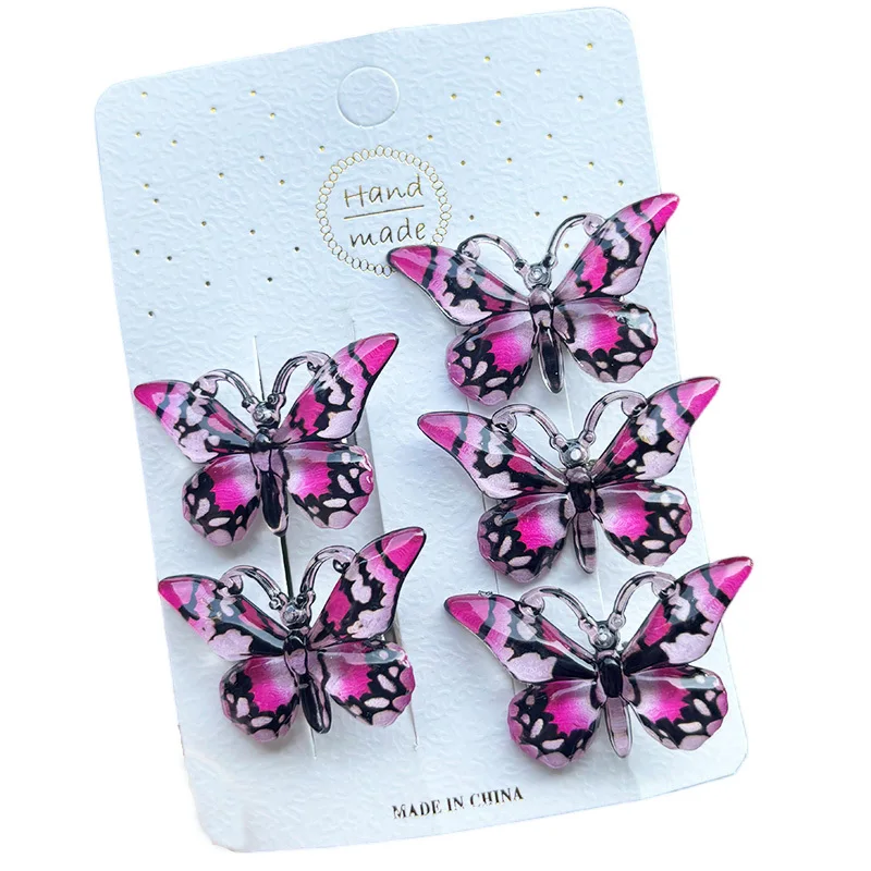 5PCS New Lovely Cartoon Gradient Butterfly Girls Hairpins Children Headwear Hairgrip Hair Accessories