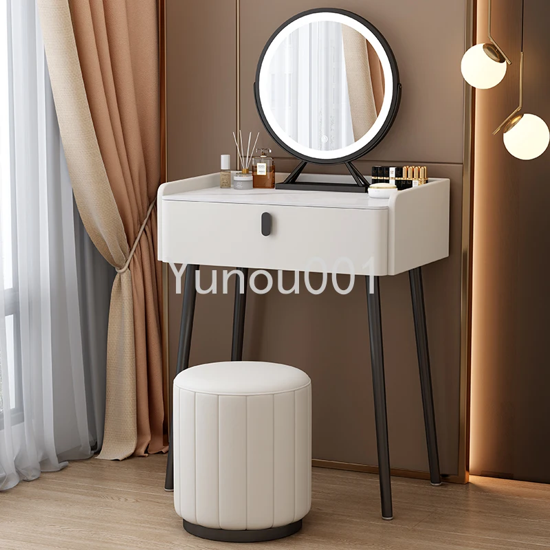 Rock Board Solid Wood Dressing Table Bedroom, Modern, Simple, Light Luxury, High-end Small 60cm Mini Unit Makeup