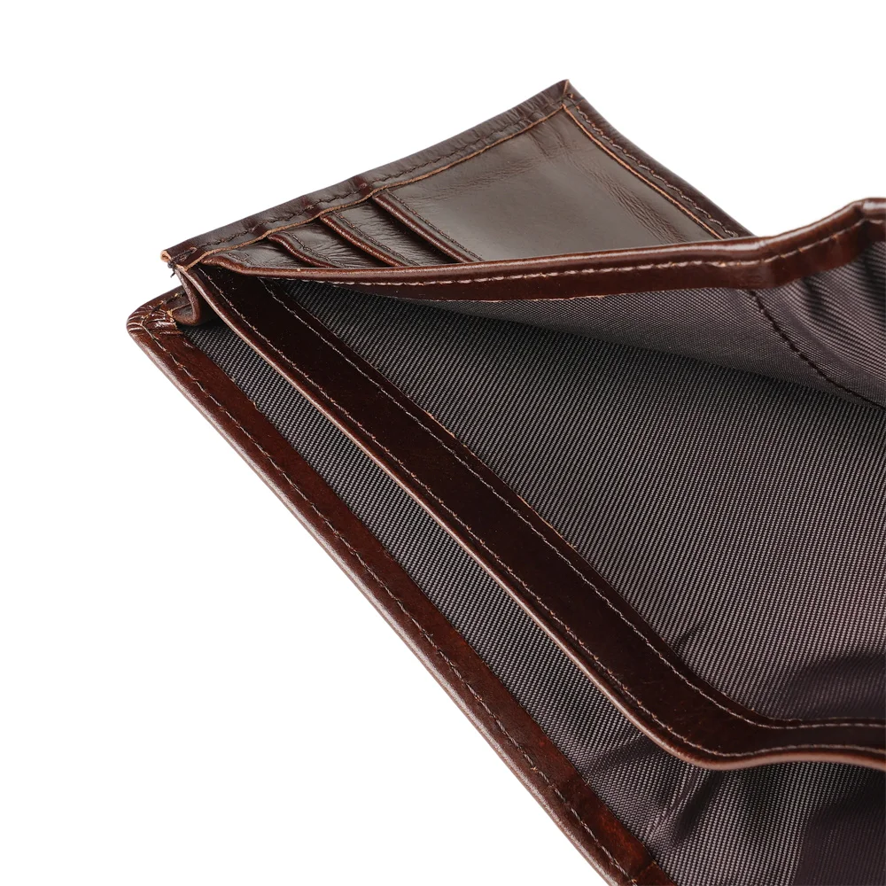 1118 Real Leather Men's Wallet, Real Leather Men's Thick Wallet, Black Card Bag, Men's Large Capacity Short Wallet