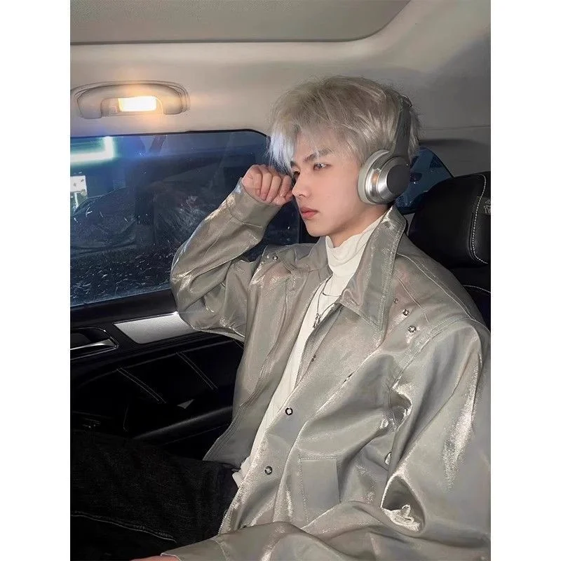

Japanese Fashion Brand Hot Selling Handsome Jacket For Couples in Spring and Autumn, American Retro Motorcycle Suit Metal Jacket