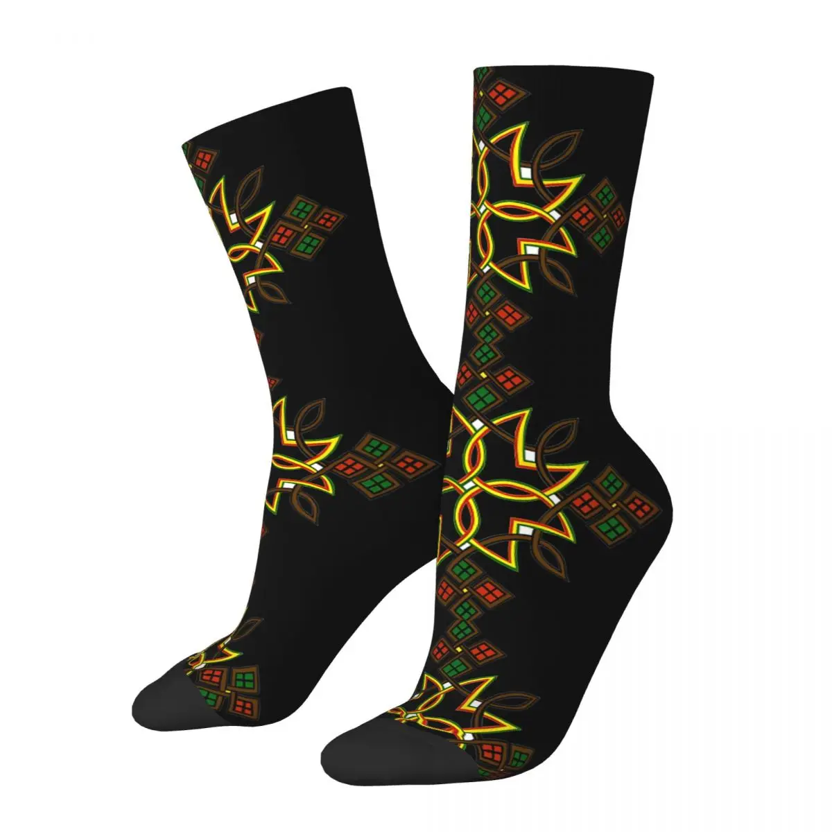 Ethiopian Cross Socks Gym 3D Print Boy Girls Mid-calf Sock