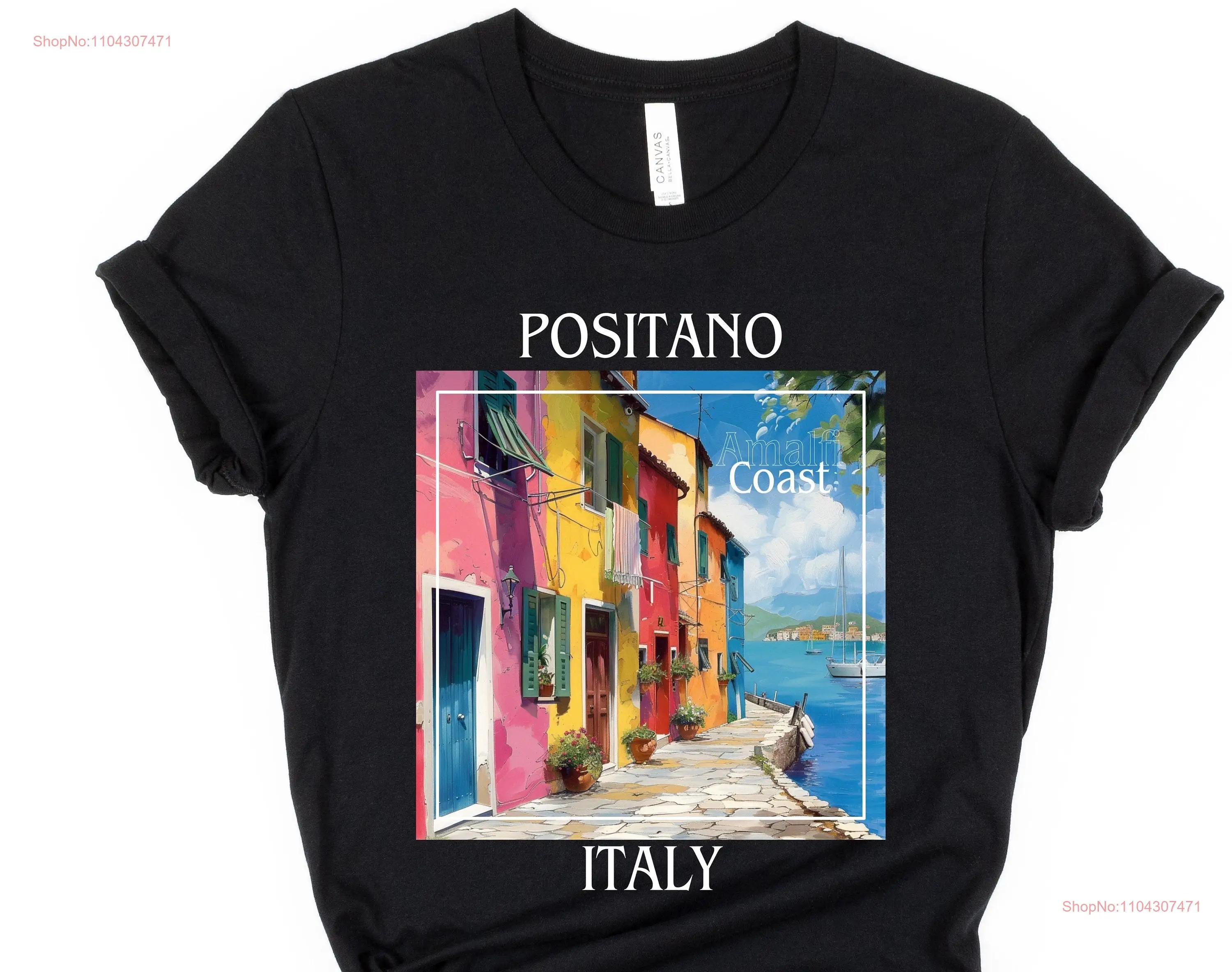 Positano Italia T Shirt Italy Quotes Amalfi Coast Vacations Dolce Vita Far Niente Girls Trip tee Ciao Womens Crewneck