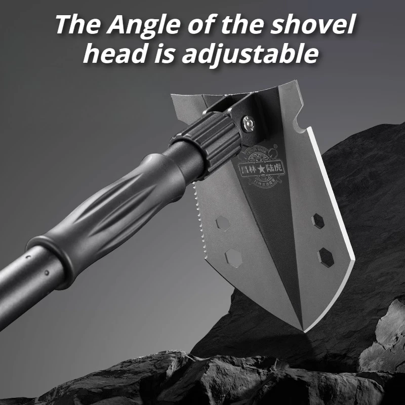 حديقة دائم التخييم مجرفة قابلة للطي المحمولة قابل للتعديل قوي العقلية الصيد مجرفة في الهواء الطلق معدات التخييم العملية